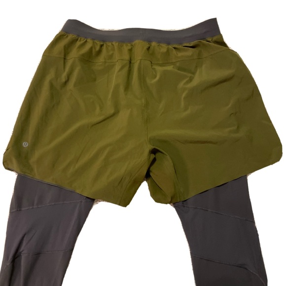 NWOT Lululemon Men’s Shorts with Tights - Color Olive Green - Size XL - Picture 3 of 3